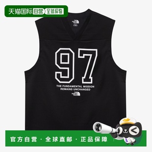 NORTH 黑色吊带男款 FACE 背心 宽松V领无袖 韩国直邮北面THE