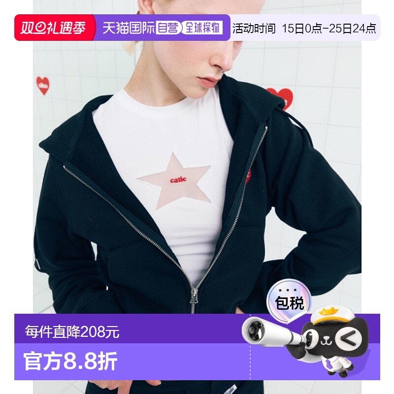 韩国直邮AS IF CALIE女士女装T恤CA25AST005WHF STAR MESH T-SHIRT