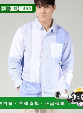 韩国直邮Engineered Garments 组合短领衬衫 白色棉牛津 长袖衬衫