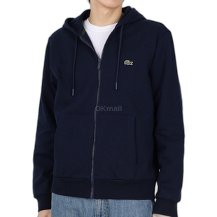 韩国直邮Lacoste连帽卫衣男女同款徽标深蓝色保暖舒适时尚柔软