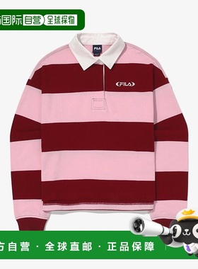 韩国直邮FILA 惠拉女式橄榄球领长袖T恤 斐乐FS2TLG3151F-BUR