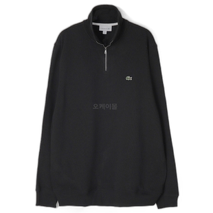 韩国直邮Lacoste连帽卫衣男女同款徽标时尚日常百搭柔软舒适黑色
