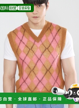 韩国直邮MARNI  MAGLIA 菱形图案浅色马海毛背心 (CVMG0129Q0 UFU