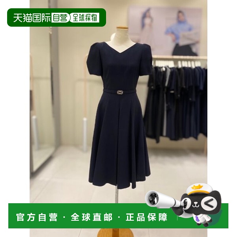 韩国直邮JJ JIGOTT [BUSAN] [JJGOTT] 蓬蓬 V 领喇叭连衣裙 GP6A0