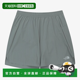 NORTH 男款 FACE 三分运动短裤 灰 Logo徽标薄款 韩国直邮北面THE