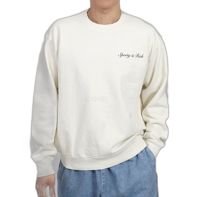 韩国直邮Sporty&Rich Syracuse 圆领毛衣 - 灰白色/海军蓝 (CRAW2