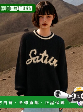 韩国直邮SATUR设计师款大气简约日常休闲个性毛衣SA23FWMK06BK