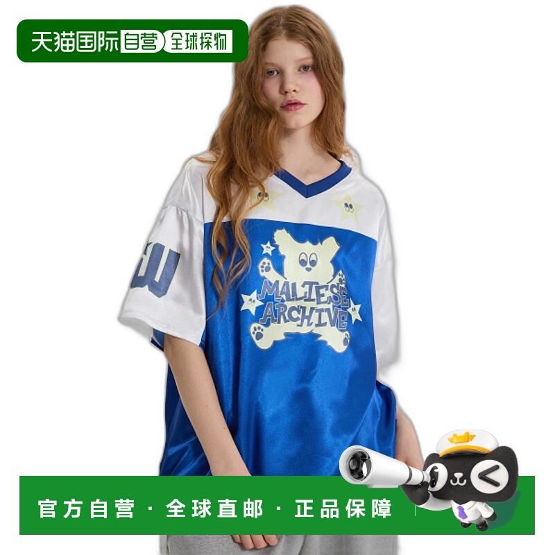 韩国直邮WAIKEI韩国直邮海豚小狗印花百搭休闲24新款T恤YKBD02TS2