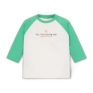 韩国直邮BENETTON儿童童装T恤QATS07411GN潮流穿搭时尚透气高级感