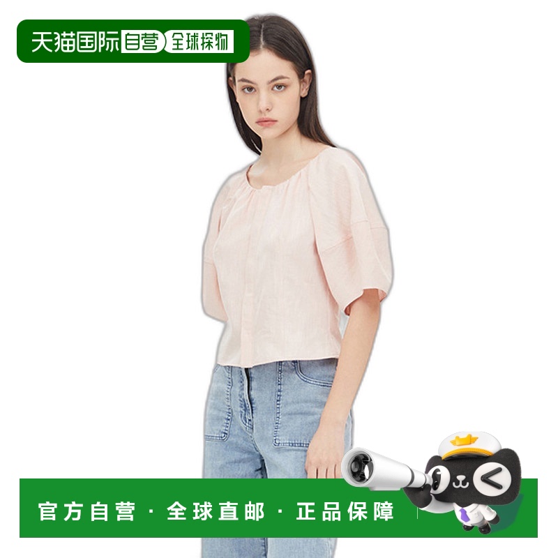 韩国直邮SISLEY 女士雪纺衫 SAWS82431PK短袖泡泡袖