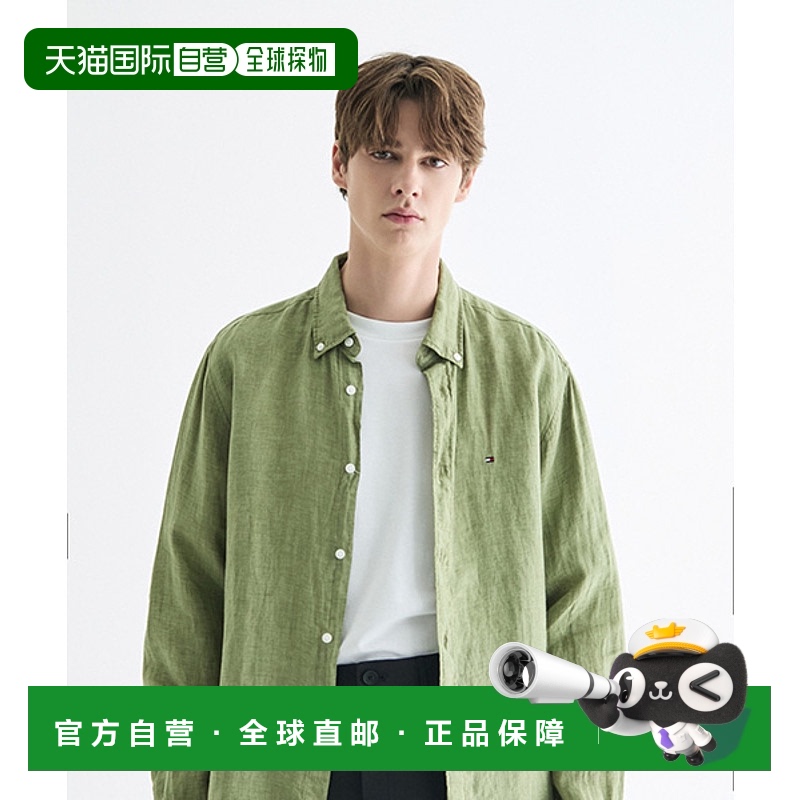 韩国直邮TOMMY HILFIGER 男士男衬衫T12E1WSH110MT1L9F亚麻麻衬衫