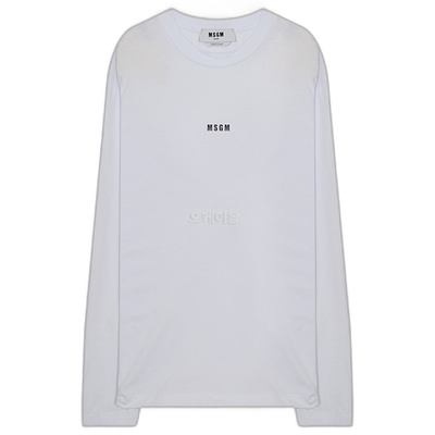 韩国直邮MSGM 2000MDM501 200002 99%纯棉微标长袖T恤