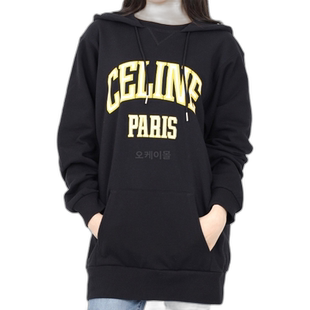 韩国直邮CELINE 棉质抓绒大廓形连帽衫 女士休闲风外套 货号: 2Y7