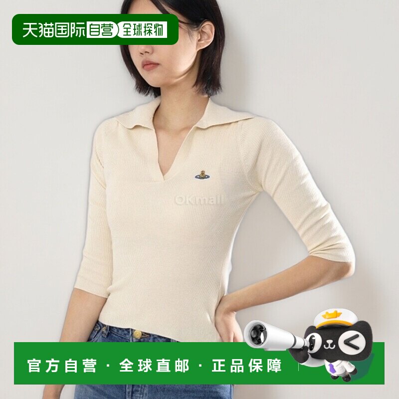 韩国直邮Vivienne Westwood 玛丽娜马球针织衫 V领 女士套头针织