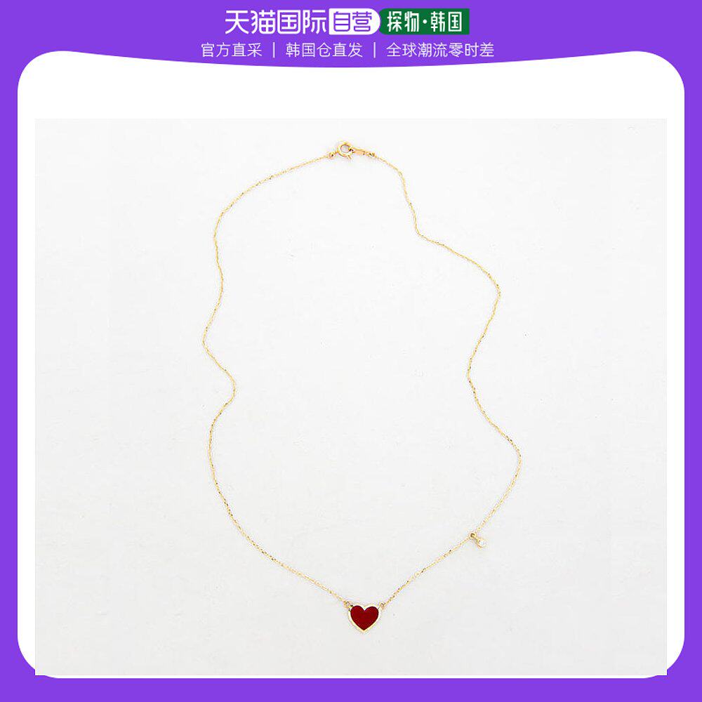 韩国直邮judy and paul东大门首饰明星同款14K金心形白水晶项链