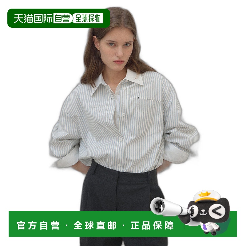 韩国直邮LOEUVRE正品 女衬衫303595956Oversized Stripe Shirt SW3