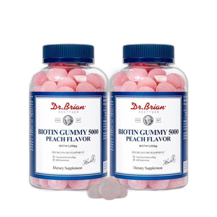 韩国直邮Dr.Brian布莱恩博士生物素Biotin软糖100粒*2瓶装蜜桃味