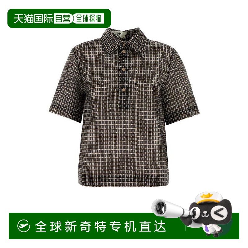 韩国直邮FENDI25SSPOLOT恤女FS8240AUP5 F1RXA Checked