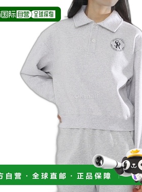 韩国直邮Sporty&Rich S&R 短款长袖POLO衫 - 希瑟灰色/海军蓝
