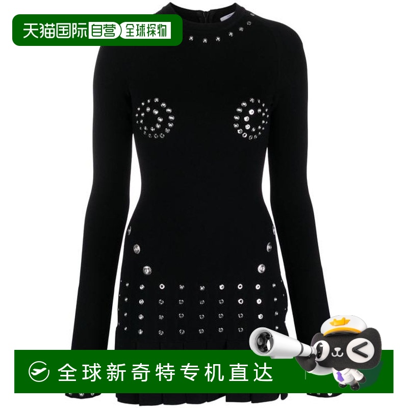 韩国直邮OFF WHITE23FW短连衣裙女OWHI110F23KNI001 1000Black