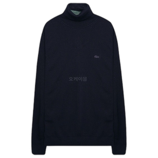 韩国直邮Lacoste毛衣男女同款黑色高领美利奴羊毛高领AH1959-166