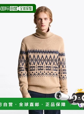 韩国直邮TOMMY HILFIGER 费尔岛羊毛混纺高领毛衣T12F9KPO360MT1A