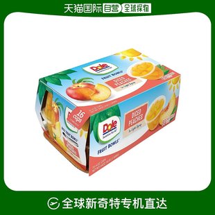 4盒0脂肪水果捞罐头零食 韩国直邮Dole都乐蜜桃果汁水果杯16杯