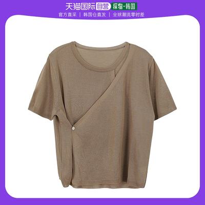 韩国直邮[66girls]夏季缠绕短袖针织衫短袖针织衫裹身针织衫露脐
