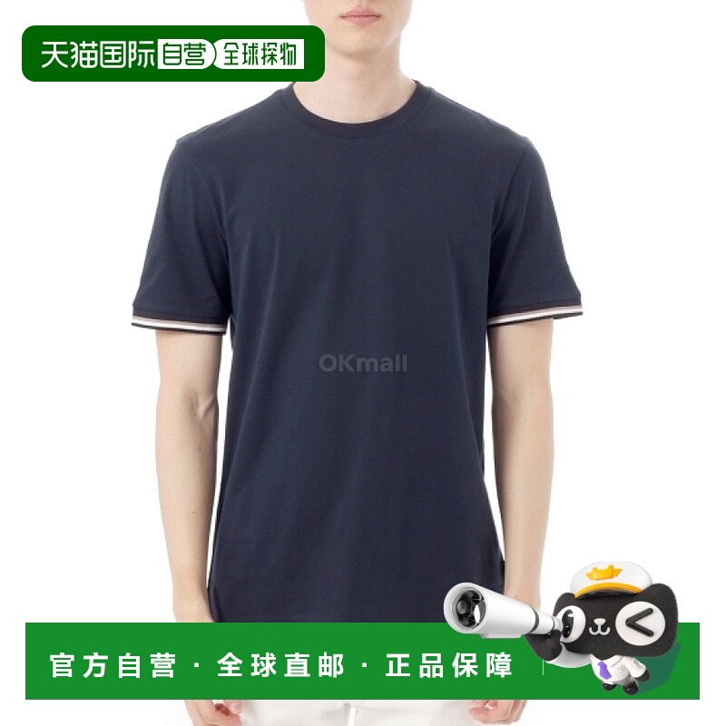 韩国直邮HUGO BOSS 带标志性条纹袖口的棉质针织 T 恤（50501097-