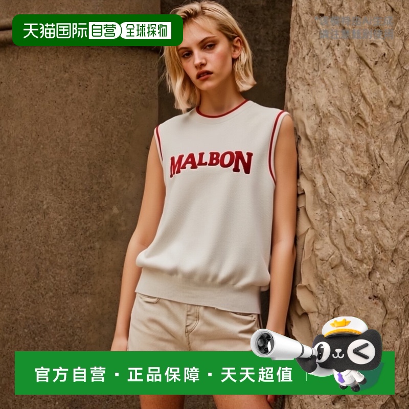 韩国直邮MALBON GOLF 女士棉马甲M4322PKV12CRM Round Neck Vest