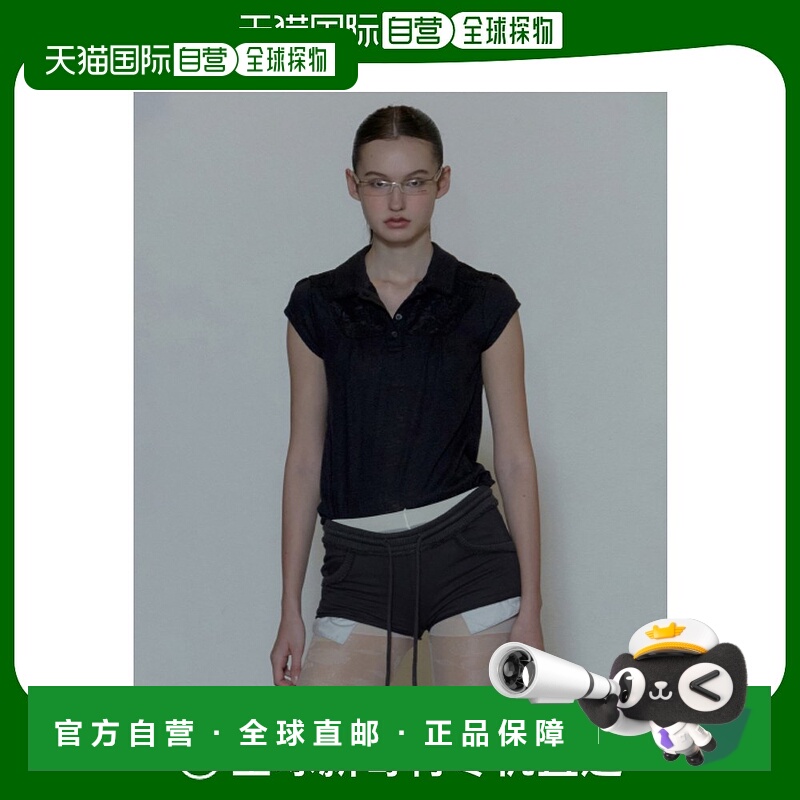 韩国直邮SCULPTOR美式复古街头辣妹潮牌新款T恤SC24S270BK高档