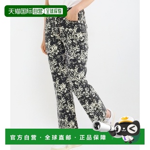 九分牛仔裤 BETZY J1466 302 韩国直邮GANNI 牛仔裤 花卉印花