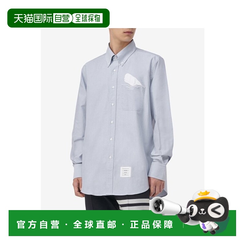 韩国直邮THOM BROWNE 男衬衫男士MWL272EE0668480FW23 WHALE EMBR
