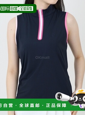 韩国直邮G/Fore高尔夫无袖T恤黑色小高领丝滑科技尼龙拉链时尚