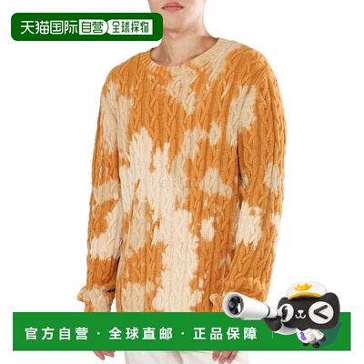 韩国直邮MALBON SHIBORI 绞花针织毛衣 (M-8642-SAF) 圆领橙色系