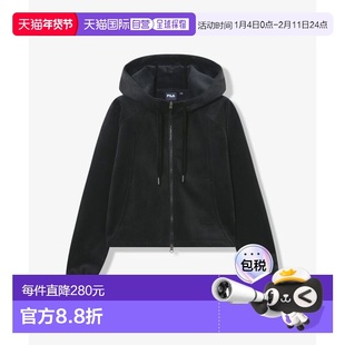 韩国直邮FILA FILA Velboa 灯芯绒拉绒连帽拉链衫（FS254FT02F004