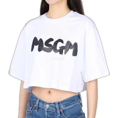 韩国直邮MSGM 3641MDM100 247002 01 短袖圆领纯棉云朵图案T恤