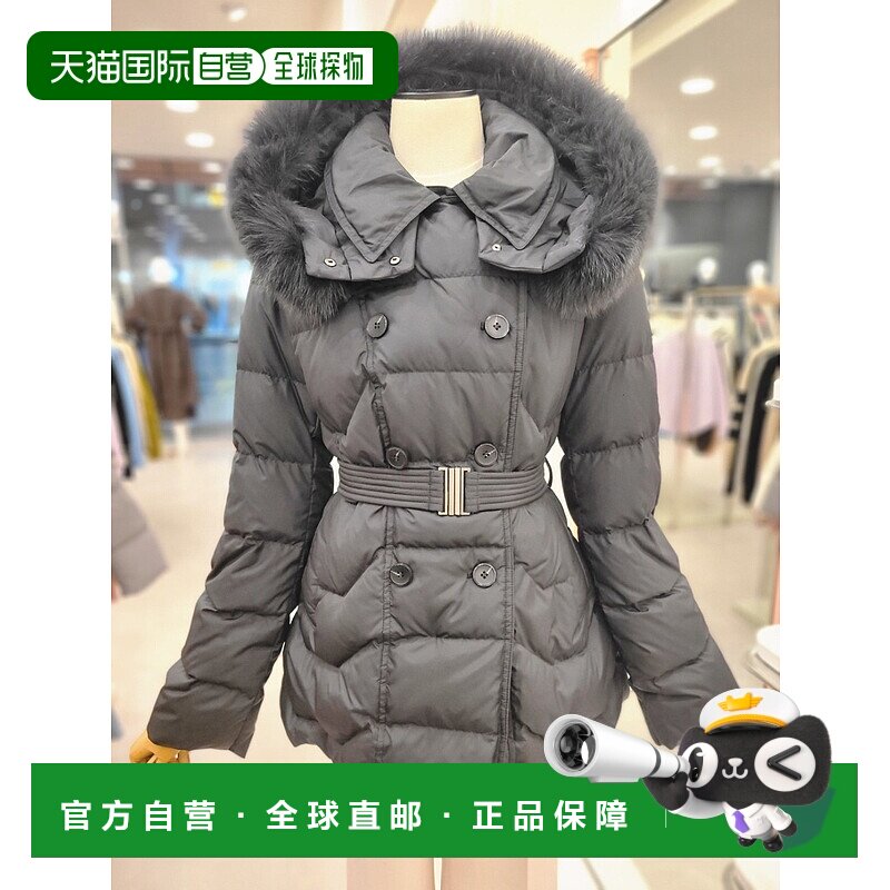 韩国直邮[ITMICHAA] 女士 狐狸毛 戴帽 双排扣 鹅绒羽绒服(ITOBYP