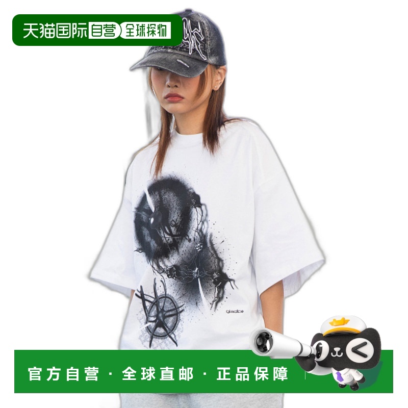 韩国直邮GLACK 男士T恤GT055WH纯棉高档 简约时尚百搭舒适 高级感