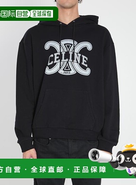 韩国直邮Celine 连帽 T 恤 DOM 黑色卫衣  RY0JH670Q38AW