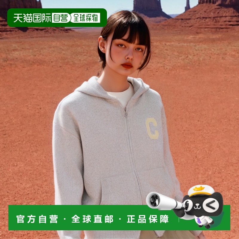 韩国直邮COVERNAT 连帽衫CO2303KT03MG公用C LOGO HOODIED CARDIG