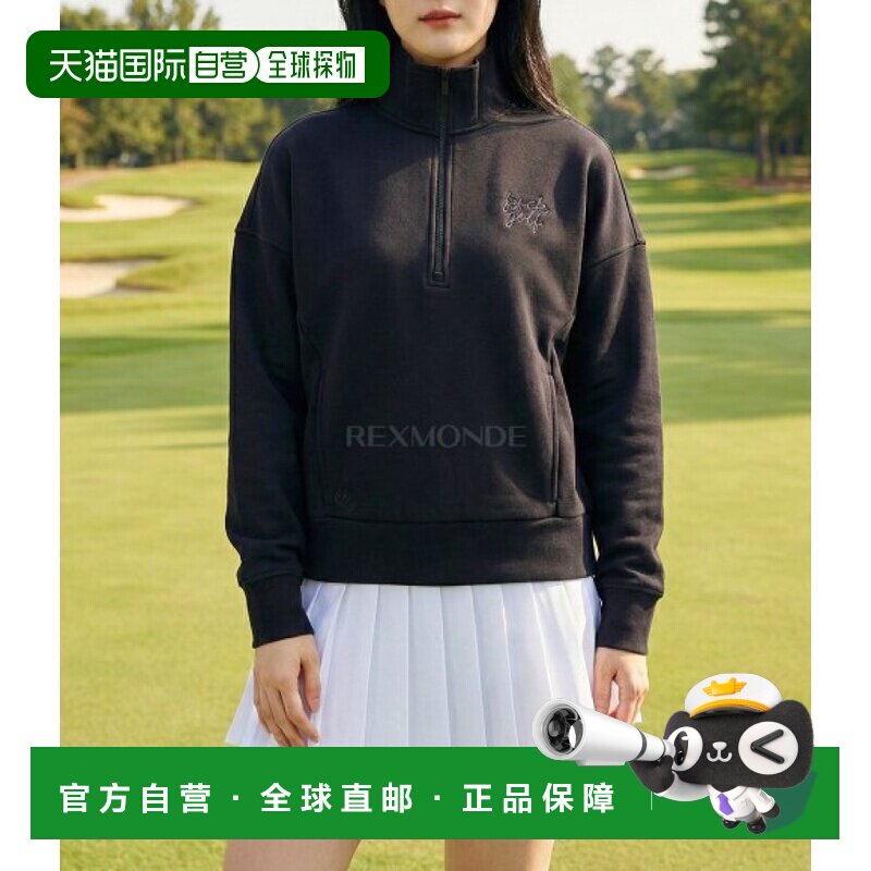 韩国直邮G/FORE F*CK 高尔夫毛圈布 QRT 拉链四角套头衫 长袖T恤