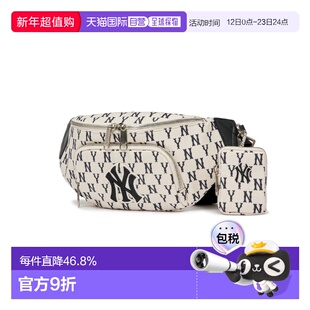 韩国直邮MLB 男女情侣胸包复古老花腰包时尚休闲单肩包3AHSM012N