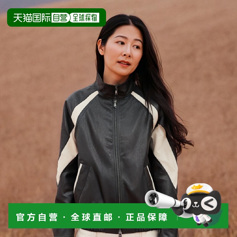 COVERNAT 女士皮衣CO2303JKA5BK公用LEATHER RACING JACK
