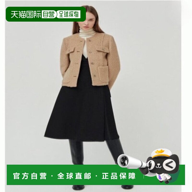 韩国直邮THE IZZAT [THEIZAP] 金属翻边羊毛外套 IMAP0JK57 DG