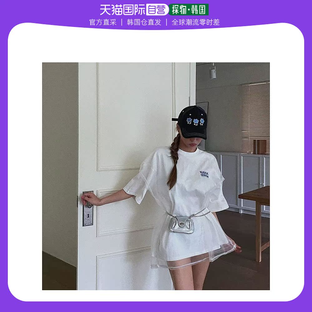 韩国直邮[STREETFS LAGIRL]透视层叠T恤-t短袖T恤英文刺绣透视材