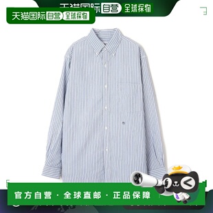 韩国直邮nanamica 纽扣条纹防风衬衫 - 海军蓝 (SUGF352 N) 长袖