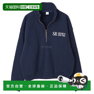 海军蓝 韩国直邮Sporty&Rich 男士 四分之一拉链运动衫 白色 JFK