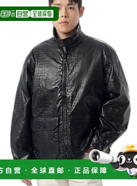韩国直邮Engineered Garments G8 夹克黑色鳄鱼压纹人造皮革 (24F