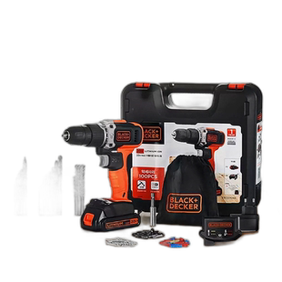 韩国直邮Black+Decker百得充电式电钻套装多功能螺丝刀维修工具